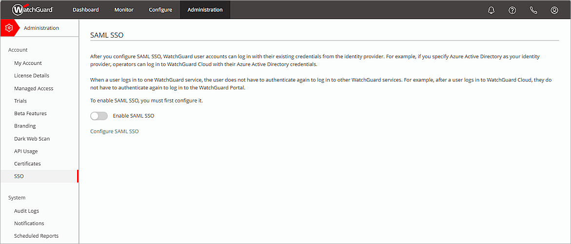 Screenshot of WGID, WGC-Administrator-SSO